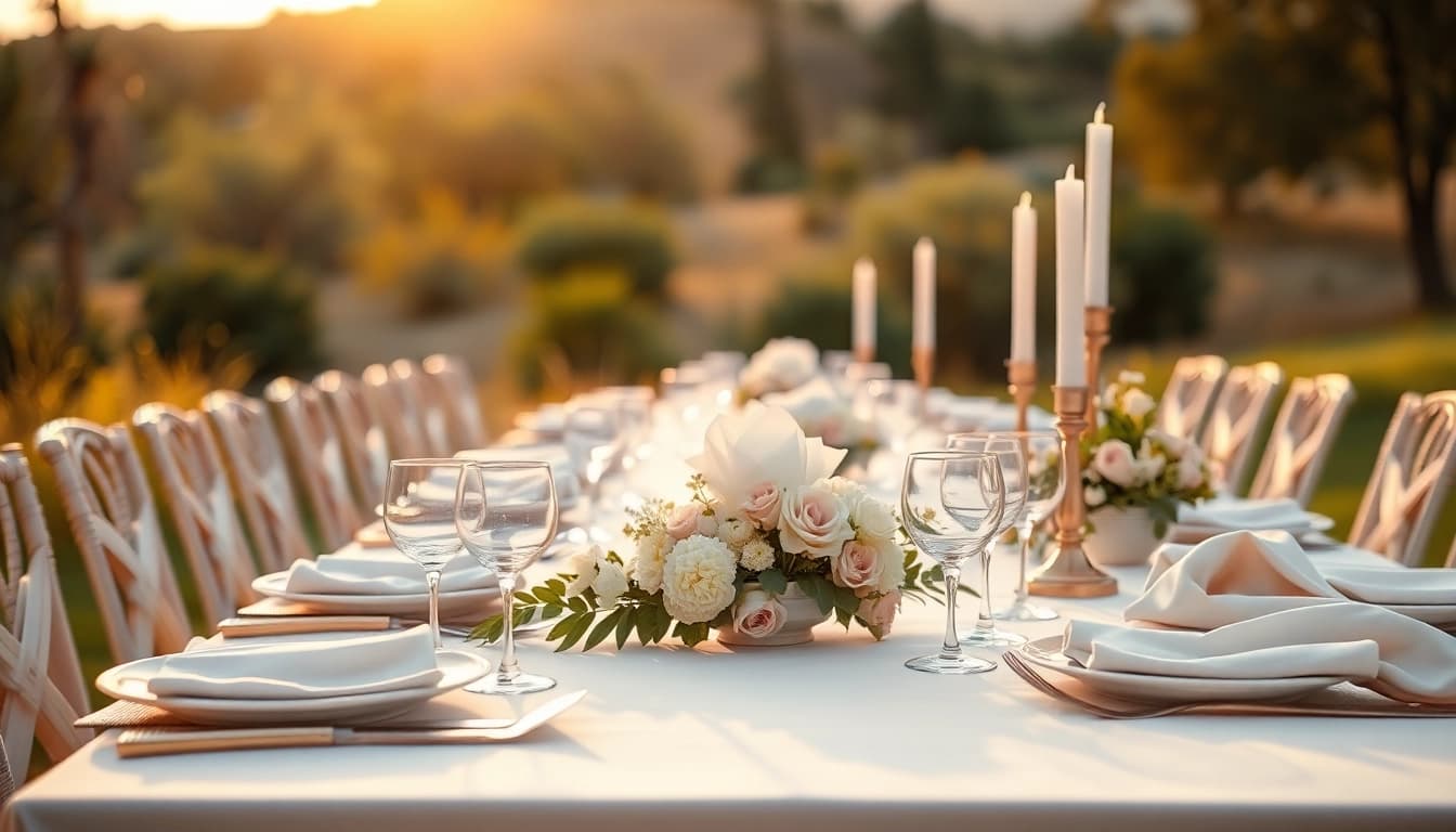 Discover stunning Wedding & Event Rentals with elegant outdoor setups and soft pastel details.