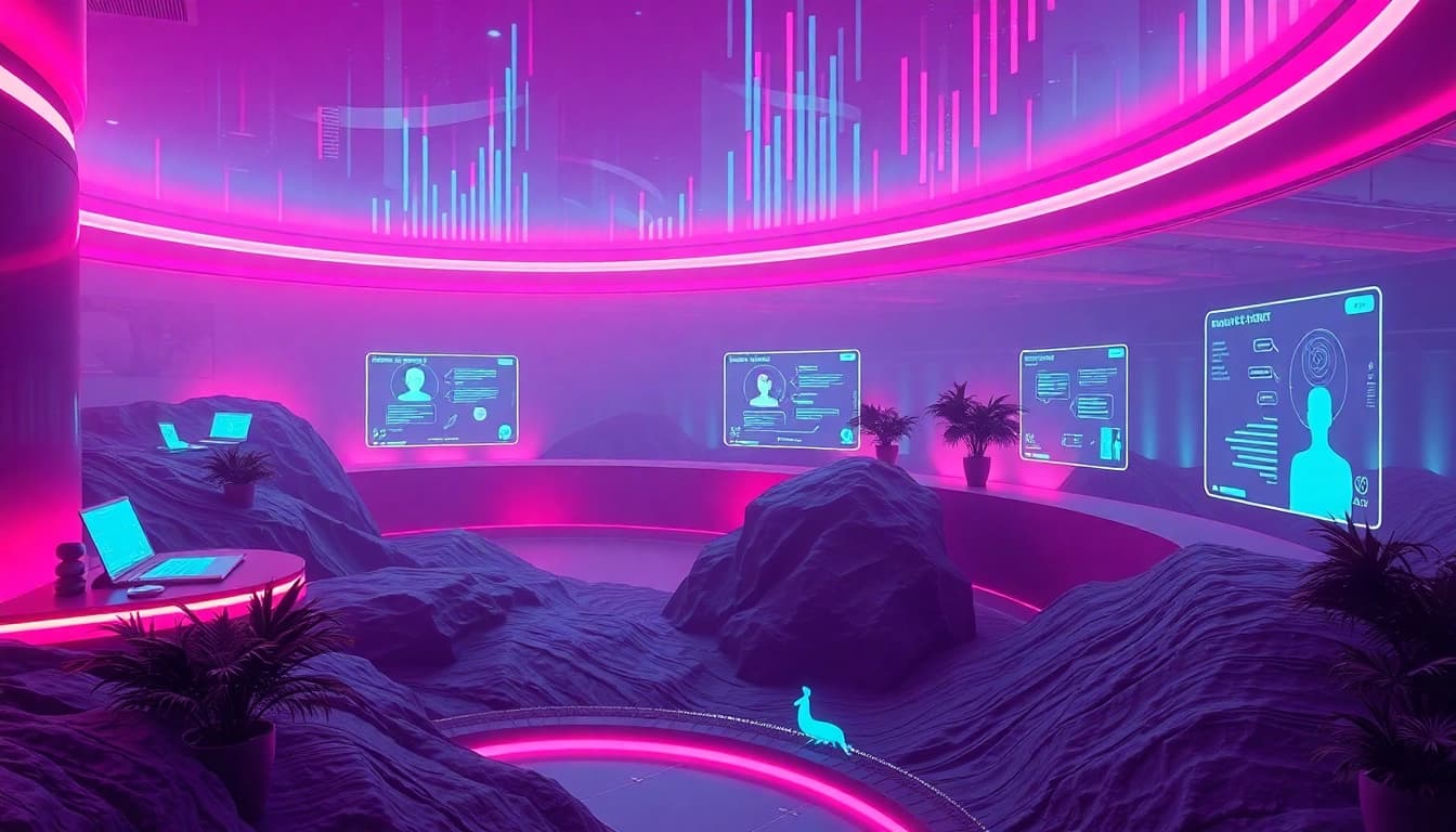 Engaging representation of sex AI technology in a vibrant digital landscape.