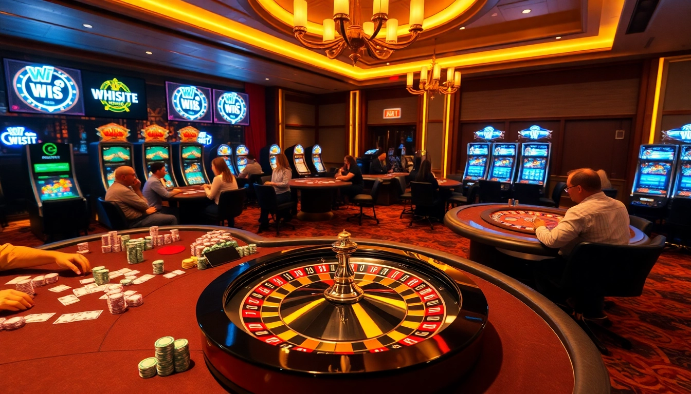 Engaging scene showcasing casino players exploring hidden wiki links within a luxurious gambling hall atmosphere.