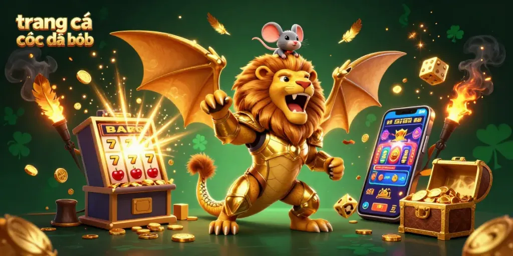 Trang cá cược đá bóng thể hiện một sinh vật chimera 3D và nhiều yếu tố cá cược hấp dẫn.