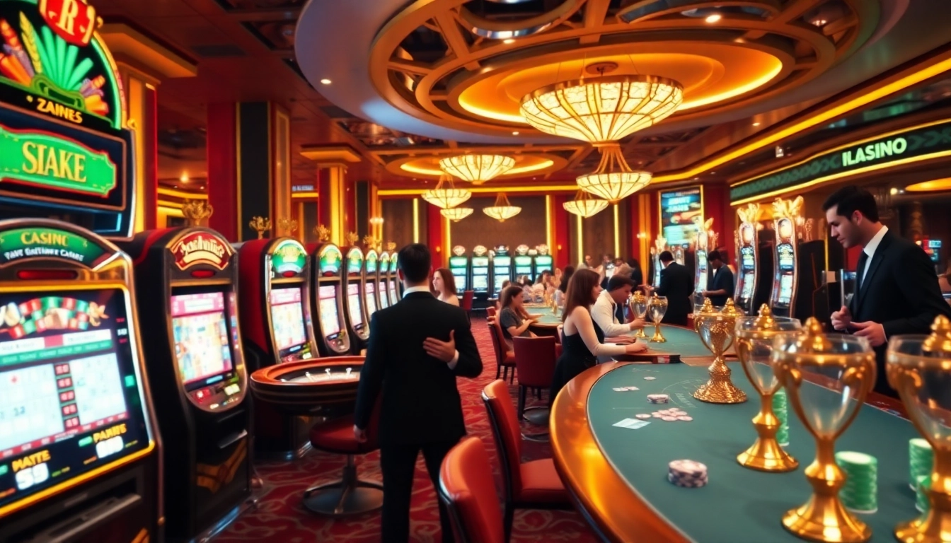 Découvrez l'excitation du casino en ligne Français 2026 avec des tables de jeu vibrantes et des joueurs profitant d'une action instantanée.