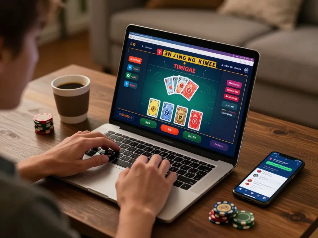Engaging live dealer gameplay at NHÀ CÁI AE888 with interactive gaming interface on laptop.