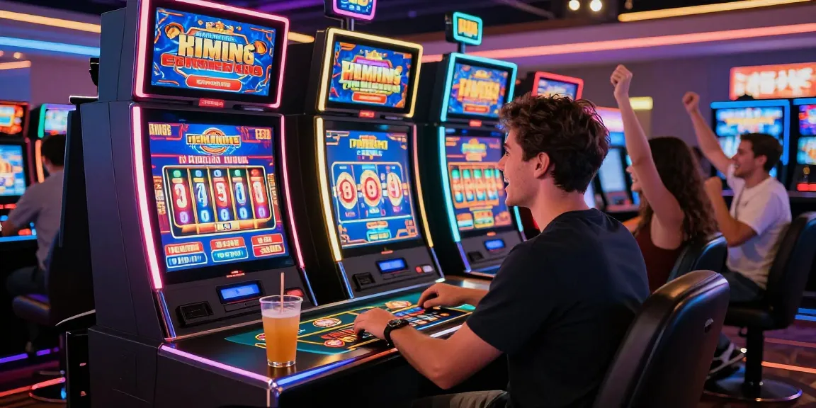 Dynamic casino gaming scene with a player at a credit card casino, showcasing excitement and engagement at https://aisa.org.uk.