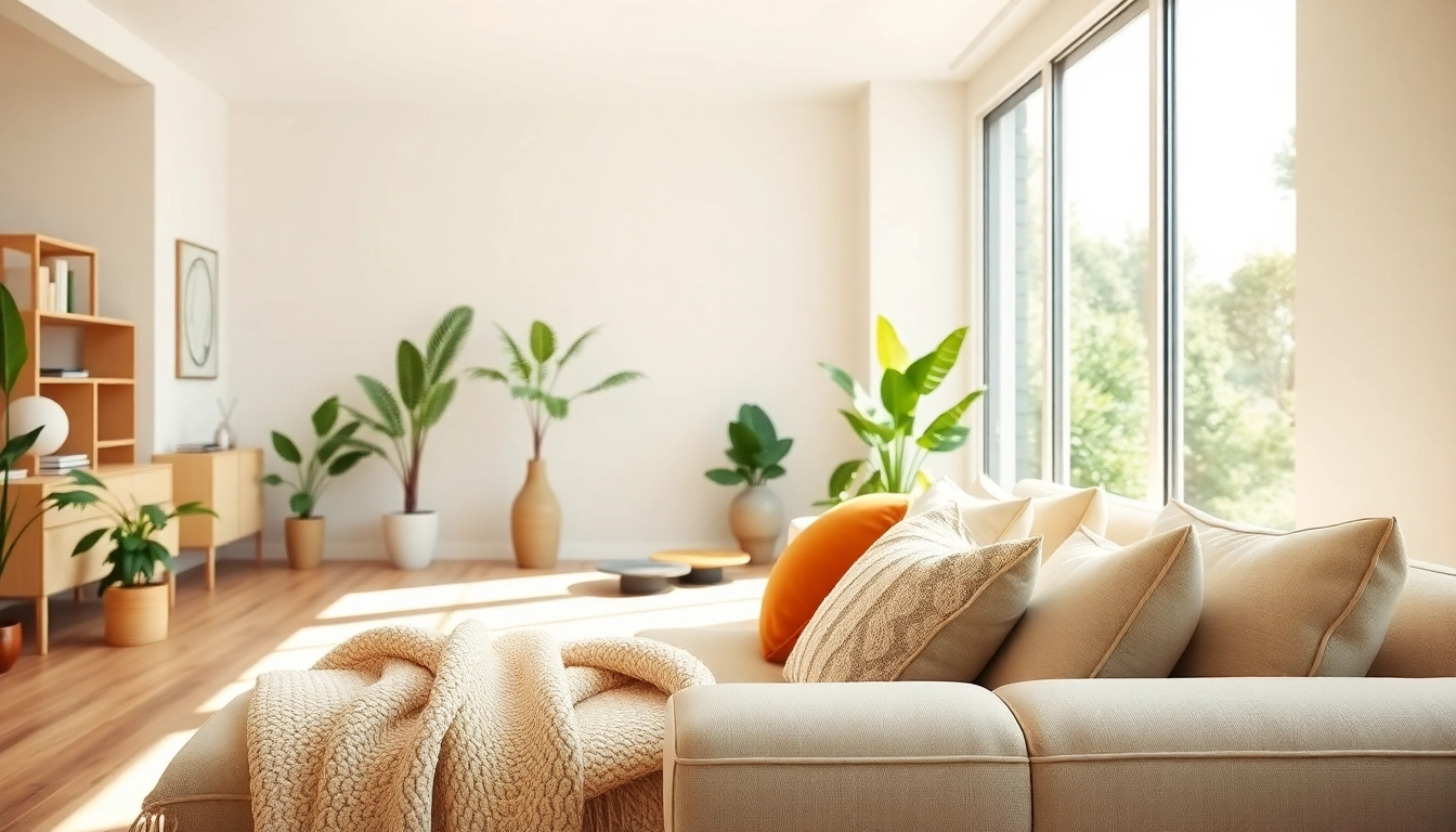 Experience Seamless Living in a bright, minimalist space featuring cozy furniture and a tranquil atmosphere.