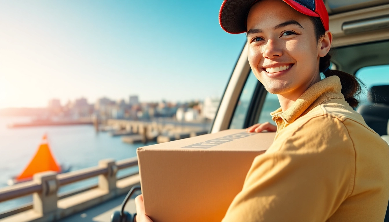 Delivering coastal products in Halifax, Canada with a friendly delivery person.