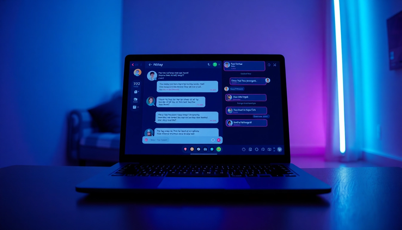 Engaging NSFW AI chat interface on a sleek laptop, showcasing playful interactions.