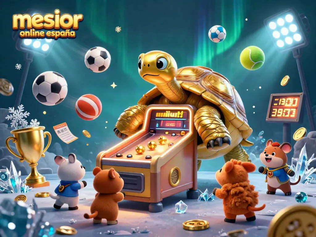 Mejor casino online España: divertidos animales esperan su turno en una máquina de pinball iluminada.