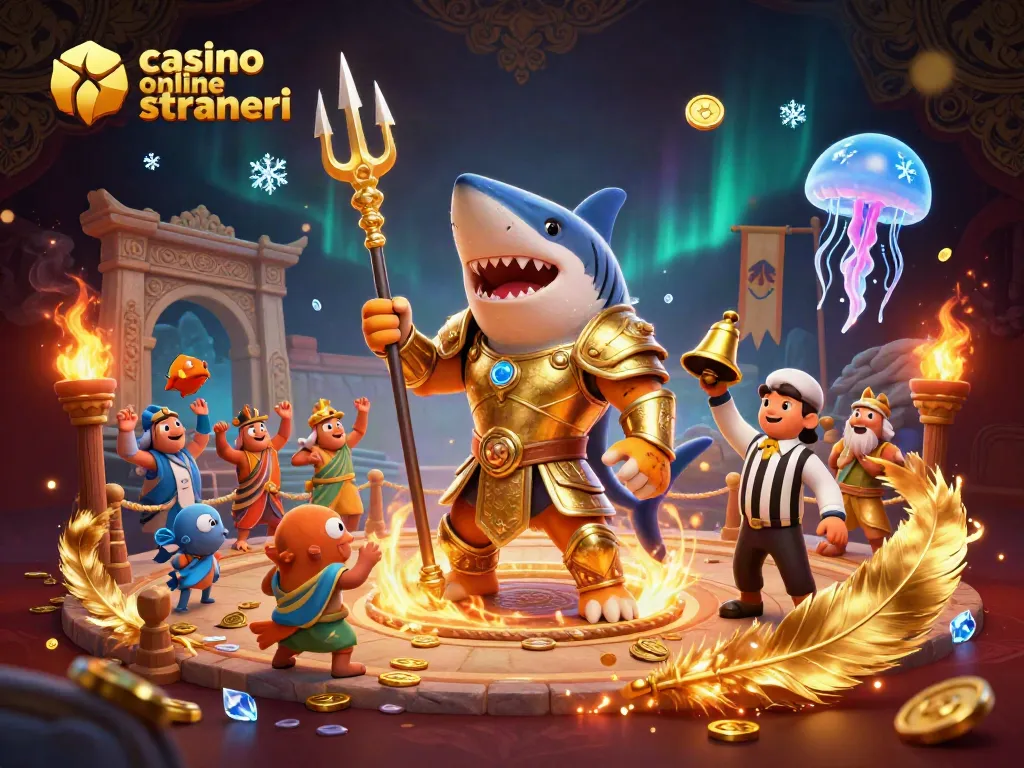 Gioca nei migliori casinò online stranieri con un titanico squalo guerriero in un'arena subacquea.