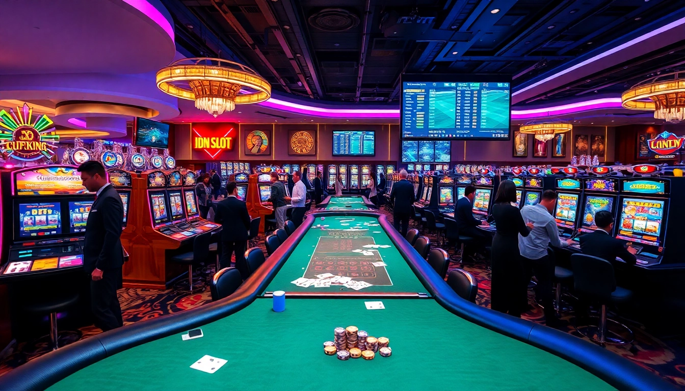 Experience the thrill of idnslot as players enjoy vibrant slot machines and live betting action.