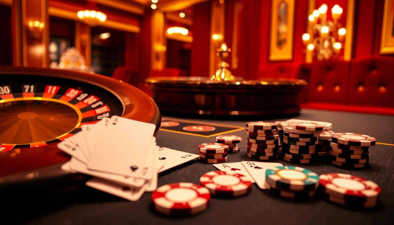 Vivez l'excitation du casino en ligne Français 2026 avec une table élégante et une atmosphère de jeu vibrante.