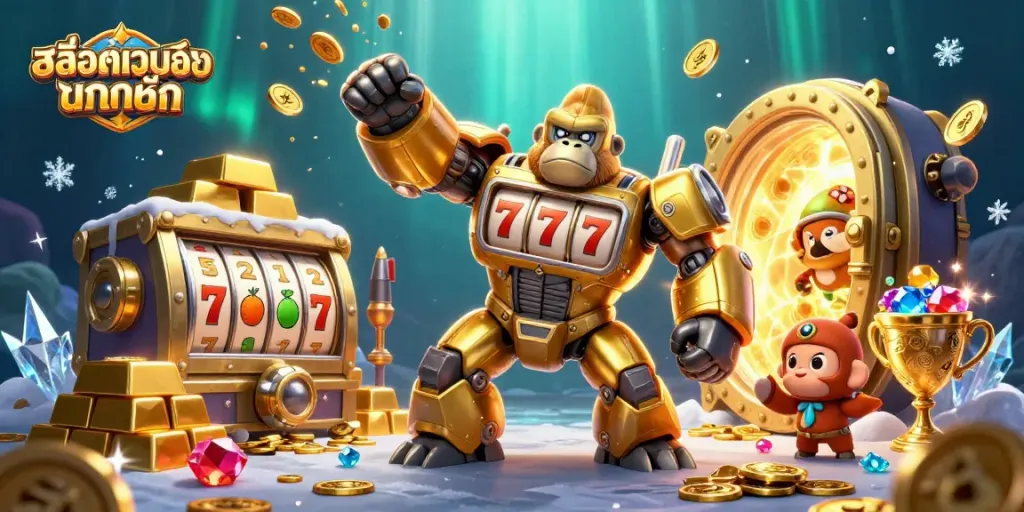 สล็อตเว็บตรง แตกหนัก โดยเกมสล็อตสุดมันส์ในภาพประกอบที่เต็มไปด้วยเงินและอัญมณี