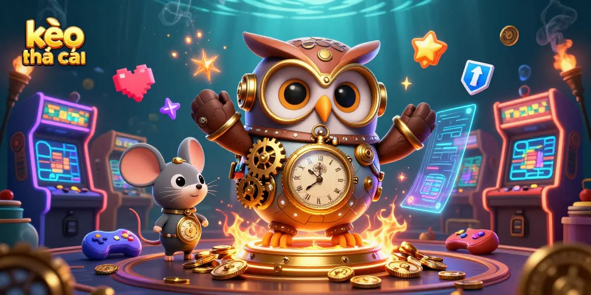 Engage with the stunning world of kèo nhà cái, featuring steampunk owl and casino holographs in vibrant detail.