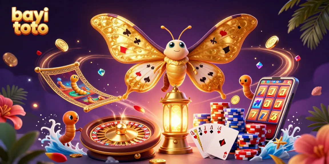 Engage in exciting games with bayi toto as vibrant casino elements fill the scene.
