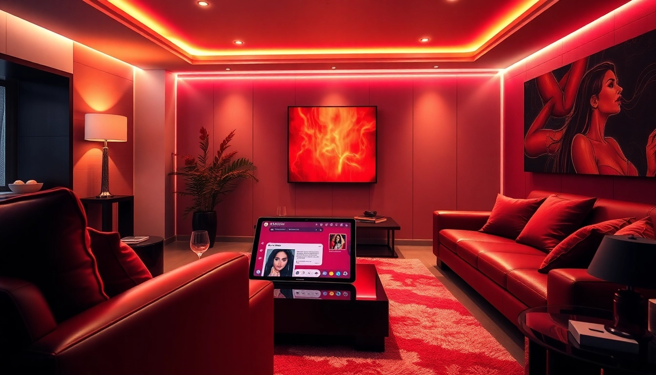 Experience genuine NSFW AI chat in a luxurious, modern living room setting.