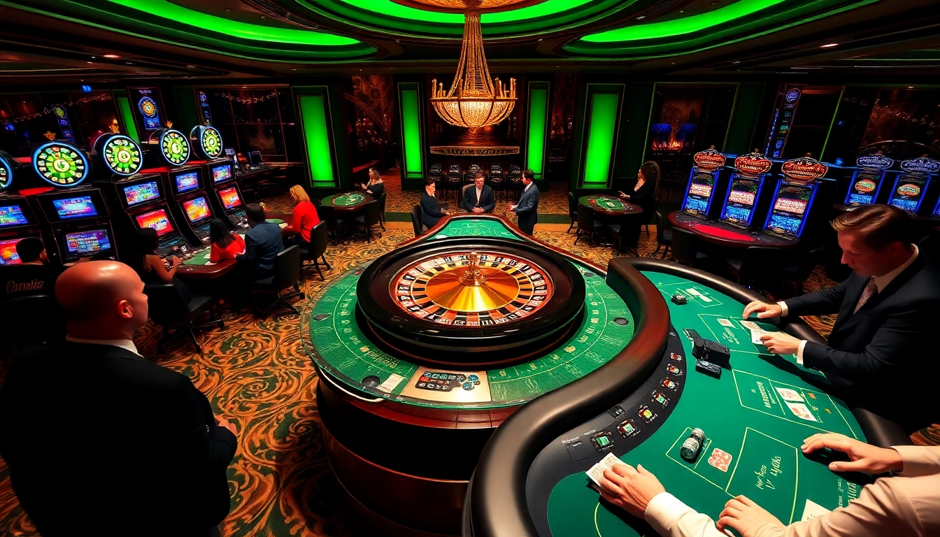 Découvrez l'excitation d'un casino fiable en ligne avec des joueurs aux tables de poker et de roulette.