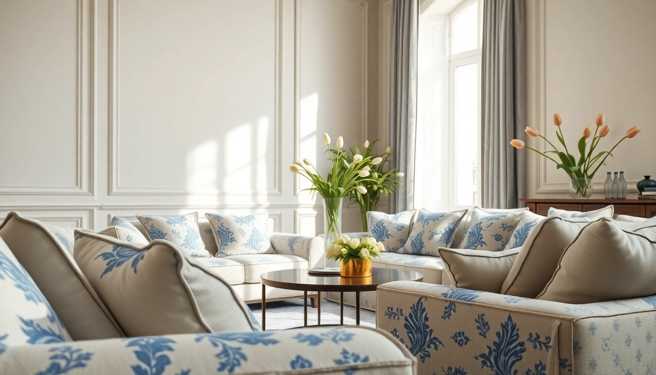 Verken de delftsblauwe stoffen collectie met elegant interieur en prachtige details.
