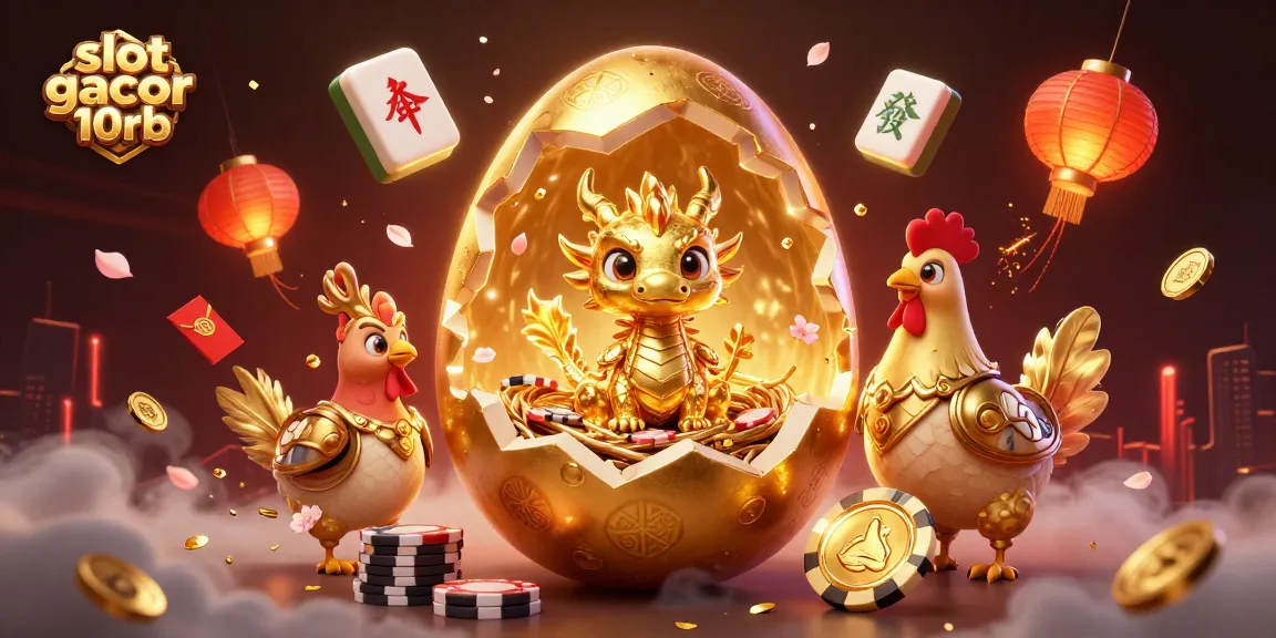 Spin and win on slot gacor deposit 10rb with vibrant golden dragon and casino elements!