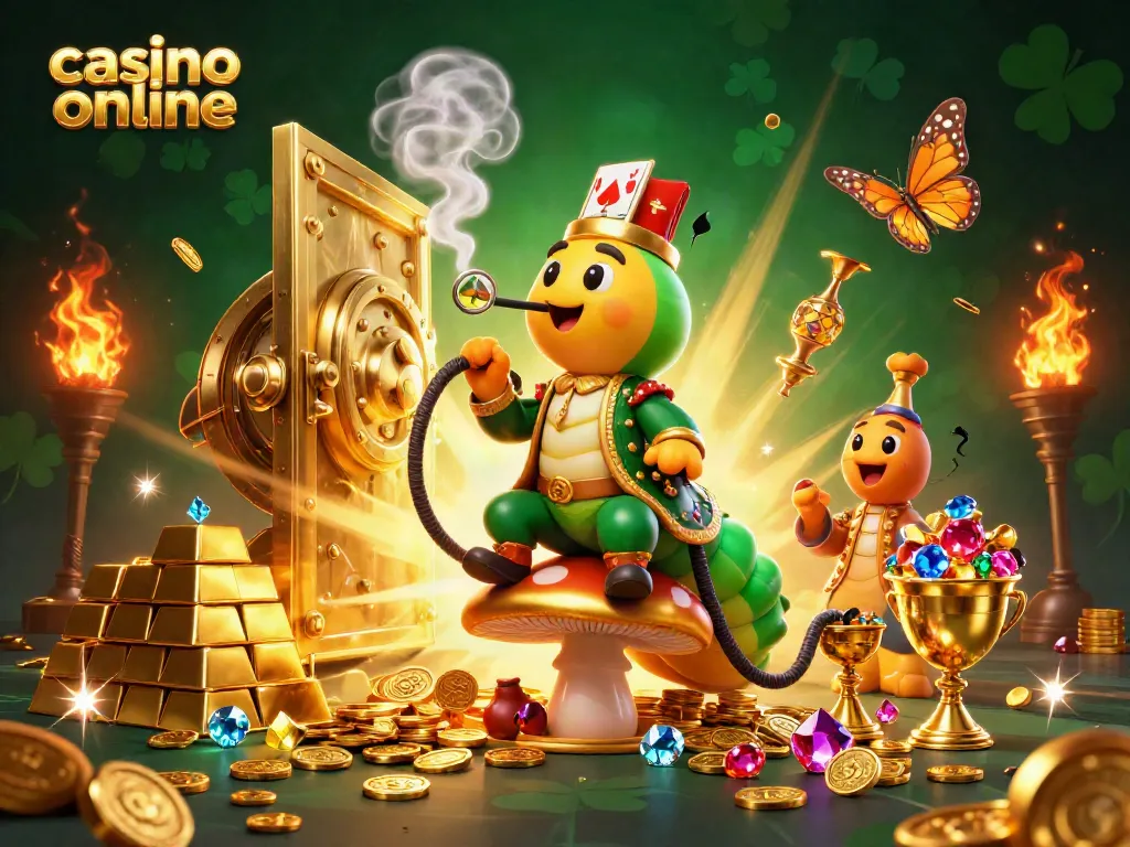 Disfruta de emocionantes juegos en un casino online con símbolos de poker y tesoros brillantes.