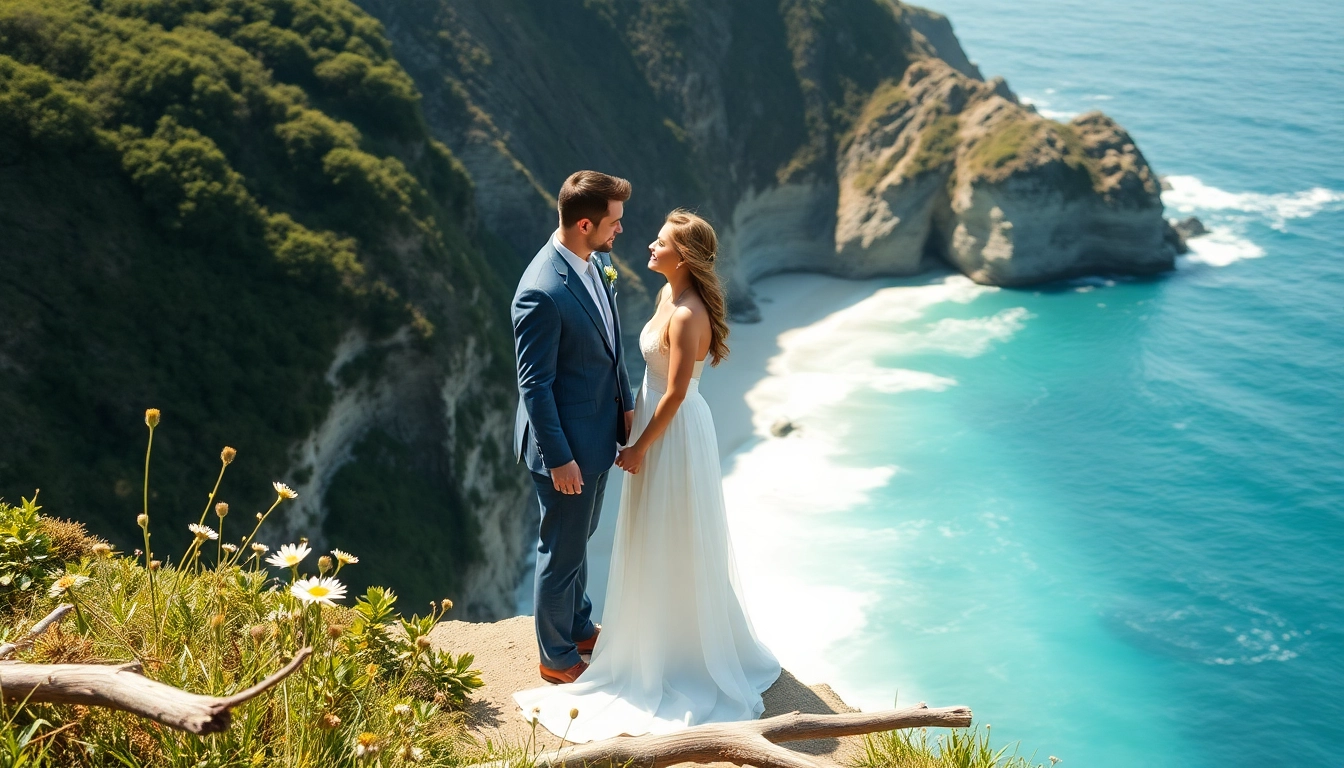 Capture the beauty of Big Sur wedding photography featuring a couple against a stunning cliffside backdrop.