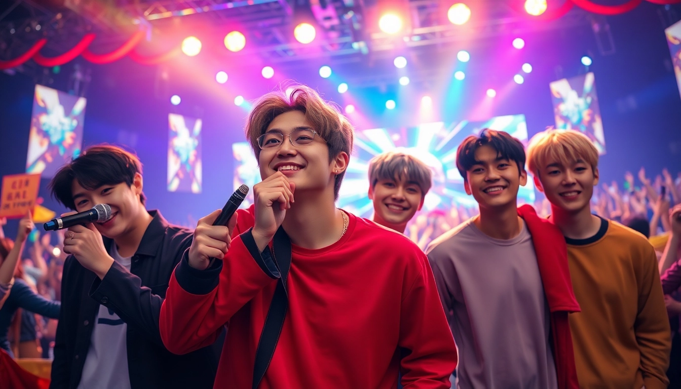 Engaging scene featuring the bts members performing on stage, highlighting their unique styles and energetic presence.