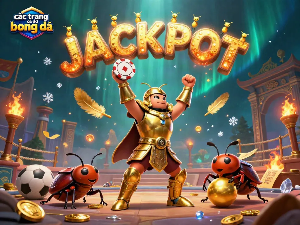 Cá cược trên các trang cá độ bóng đá trực tuyến với hình ảnh biểu tượng Jackpot nổi bật.