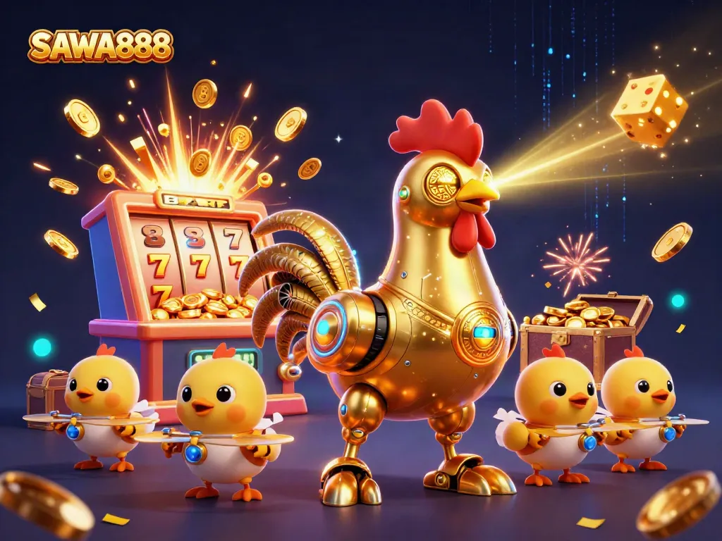 Engage with SAWA888’s dynamic casino scene featuring winning symbols and a fun atmosphere.