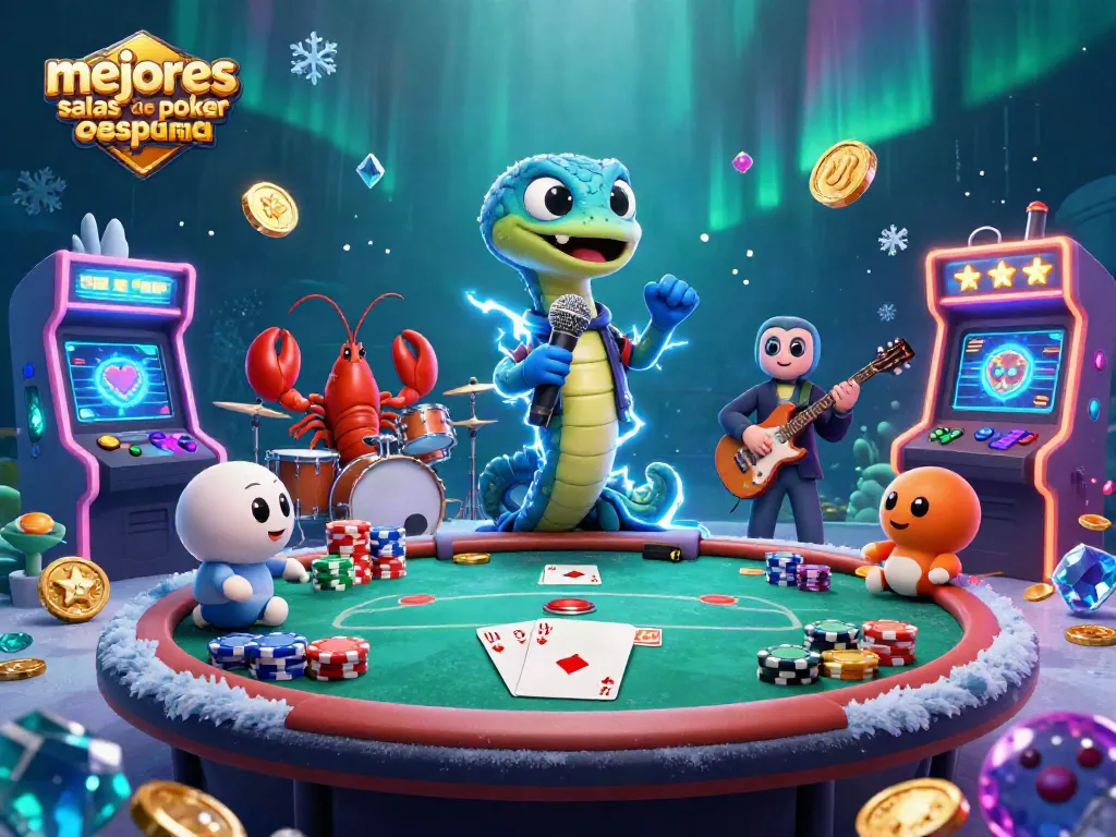 Una escena vibrante con las mejores salas de poker online en España, mostrando un juego de poker dinámico.