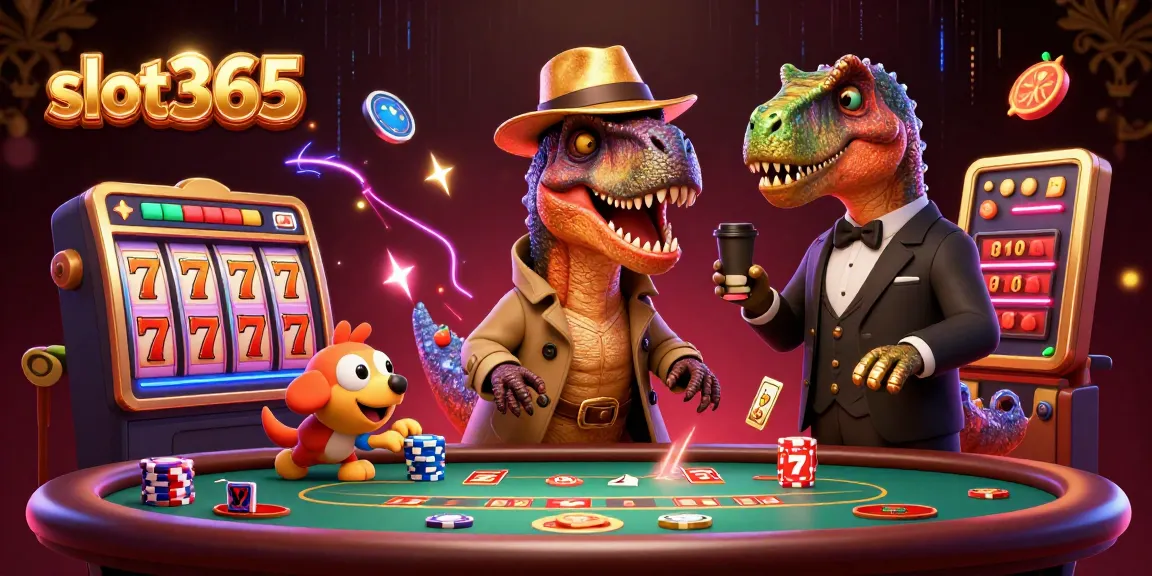 Experience thrilling gameplay at slot365 with vibrant scenes of animated characters at the blackjack table.
