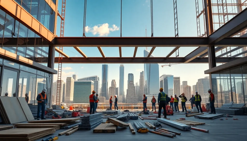 Build with expertise as a New York City General Contractor working in a vibrant construction site.