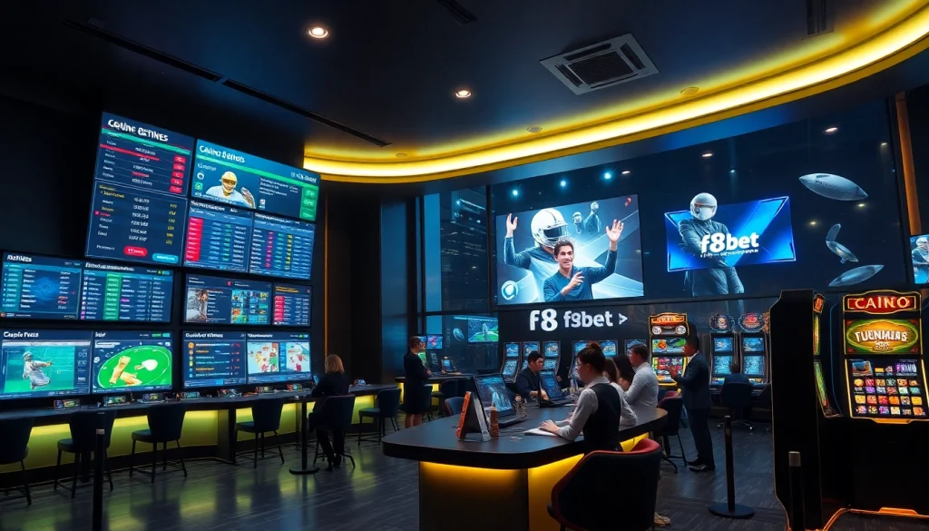 Experience the thrill of f8bet with a modern online gambling interface showcasing sports betting, casino games, and esports.