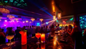 Dinner sxm at Club Noir features an electrifying atmosphere with dynamic lighting and captivating performances.