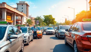 Gurgaon Taxi Service with trusted drivers in a vibrant urban setting.