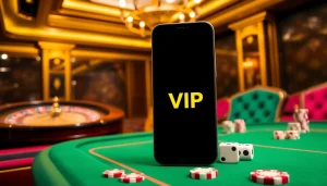 Trải nghiệm sự hồi hộp với ứng dụng Bet VIP trên điện thoại thông minh giữa bầu không khí sòng bạc sống động.