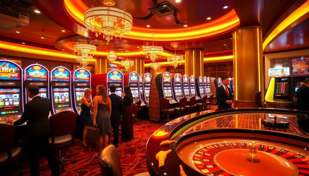 Experience thrilling victories at IDNSlot with vibrant slot machines and excited players.