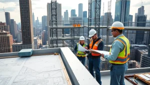 Contractor team at work on a site, emphasizing New York General Contractor services in renovation.