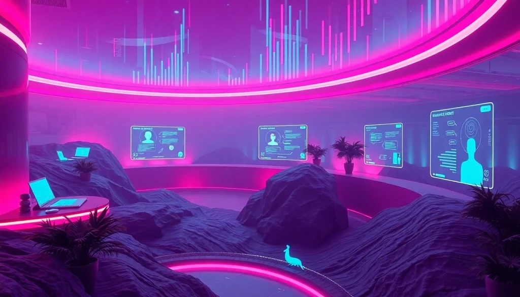 Engaging representation of sex AI technology in a vibrant digital landscape.