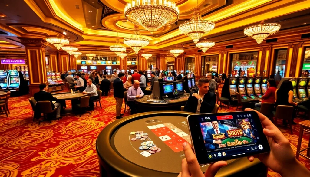 S88 nhà cái gaming experience with vibrant casino tables and enthusiastic players.