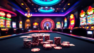 Trải nghiệm không khí hồi hộp tại casino cg79 với poker cược cao và máy đánh bạc phát sáng.